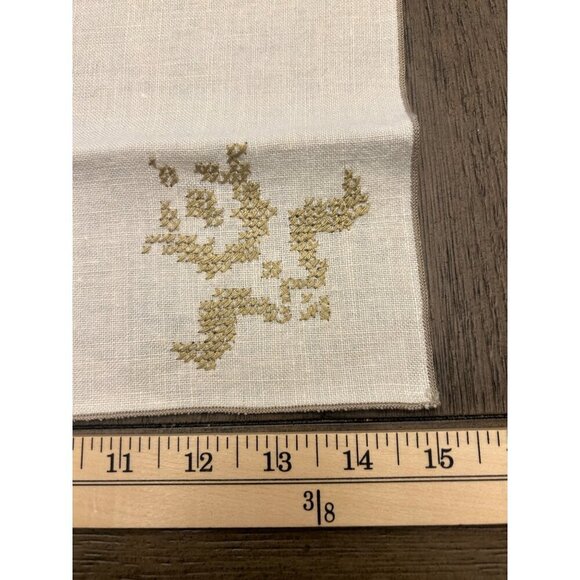 Vintage Embroidered Linen Napkins Set Of 8 15"x15" - Picture 3 of 6